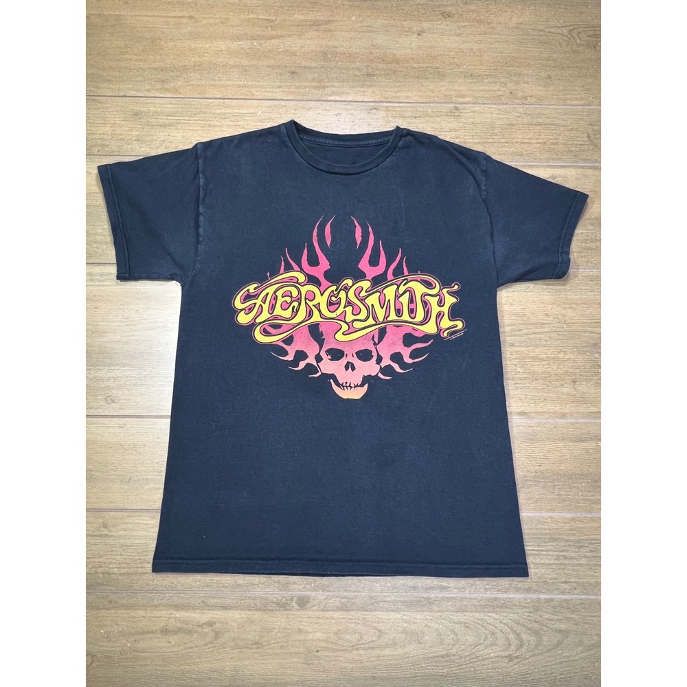 Aerosmith ragdoll Graphic T Shirt Mens Black Short Sleeve Band‎ Tee 2010 skull
